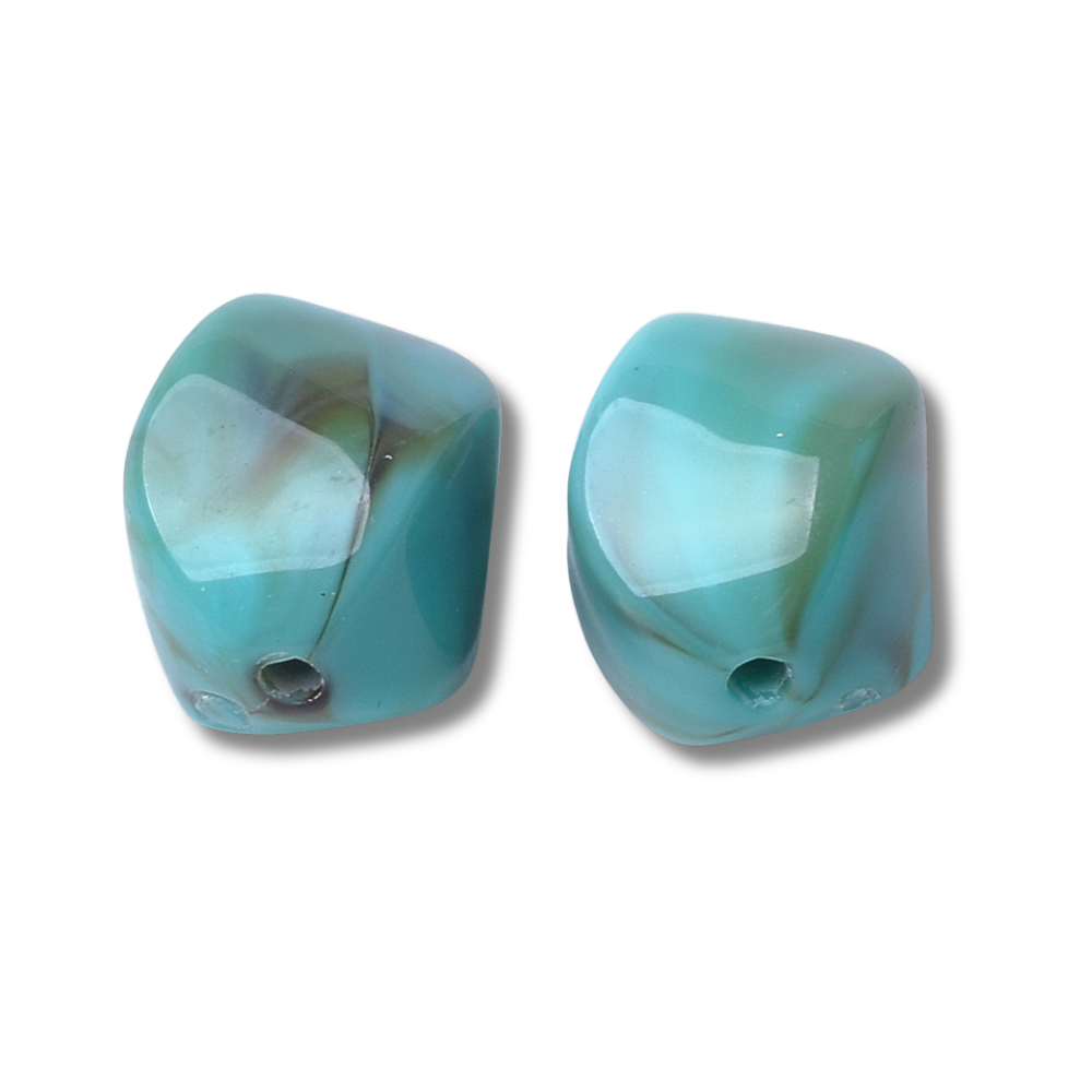 Acryl Kraal Marmer Turquoise 15mm - per stuk-Kralen-Kraaltjes van Renate