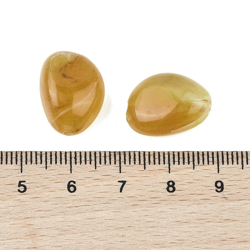 Acryl Kraal Nugget Okergeel 18mm - per stuk-Kralen-Kraaltjes van Renate