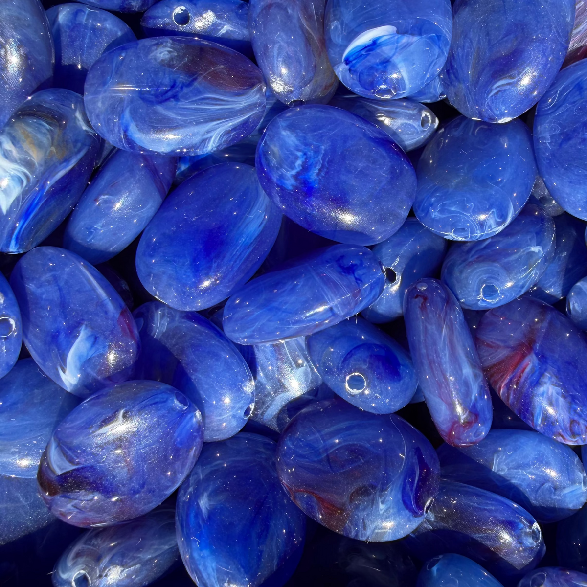 Acryl Kraal Plat Ovaal Marineblauw 15x19mm - per stuk-Kralen-Kraaltjes van Renate