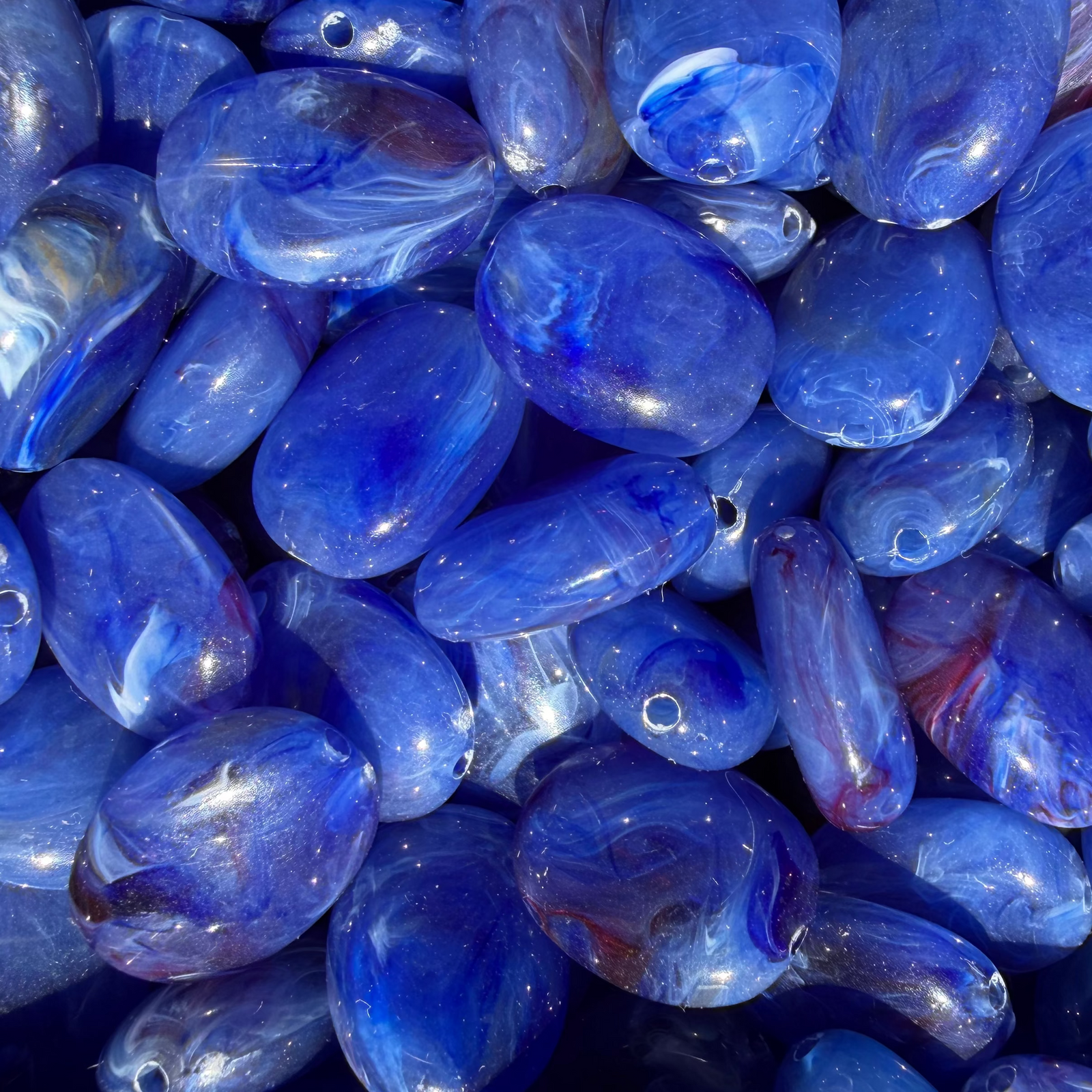 Acryl Kraal Plat Ovaal Marineblauw 15x19mm - per stuk-Kralen-Kraaltjes van Renate