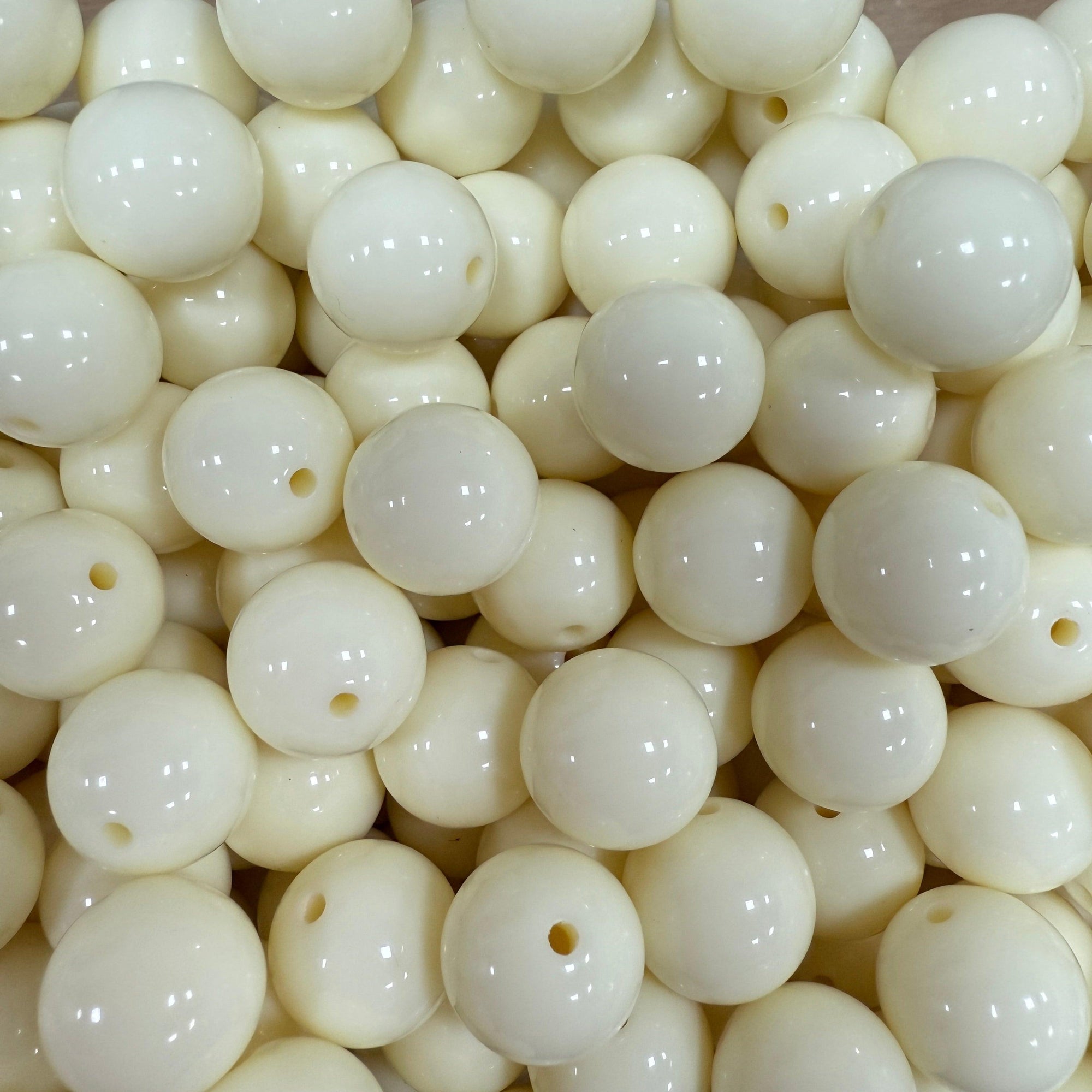 Acryl Kraal Rond Creme White 14mm - per stuk-Kralen-Kraaltjes van Renate