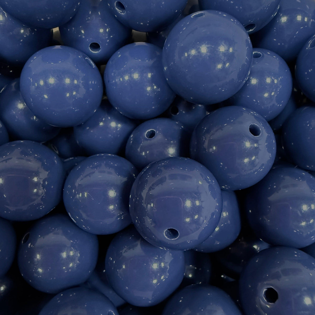 Acryl Kraal Rond Denim Blauw 16mm - per stuk-Kralen-Kraaltjes van Renate