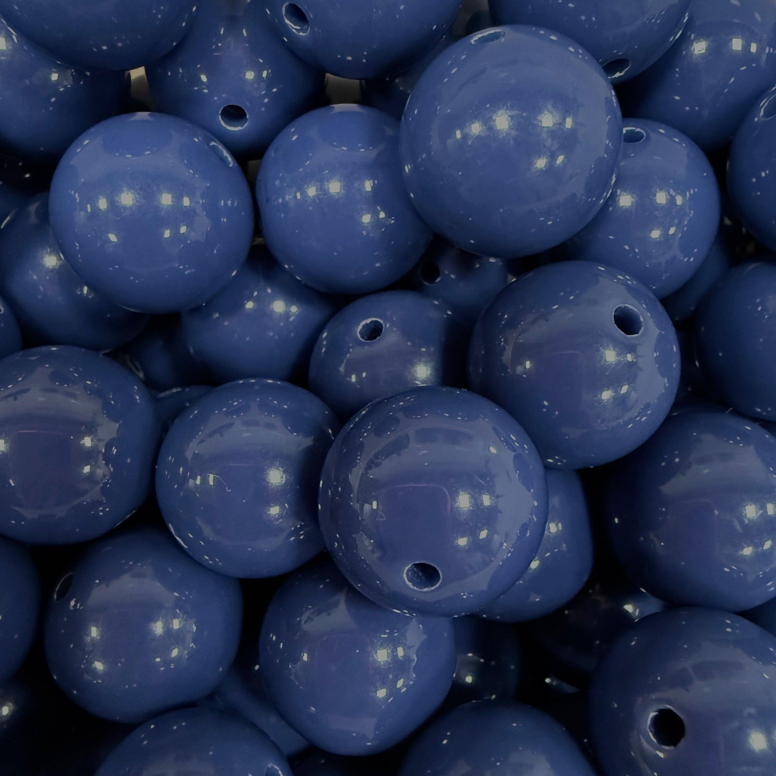 Acryl Kraal Rond Denim Blauw 16mm - per stuk-Kralen-Kraaltjes van Renate