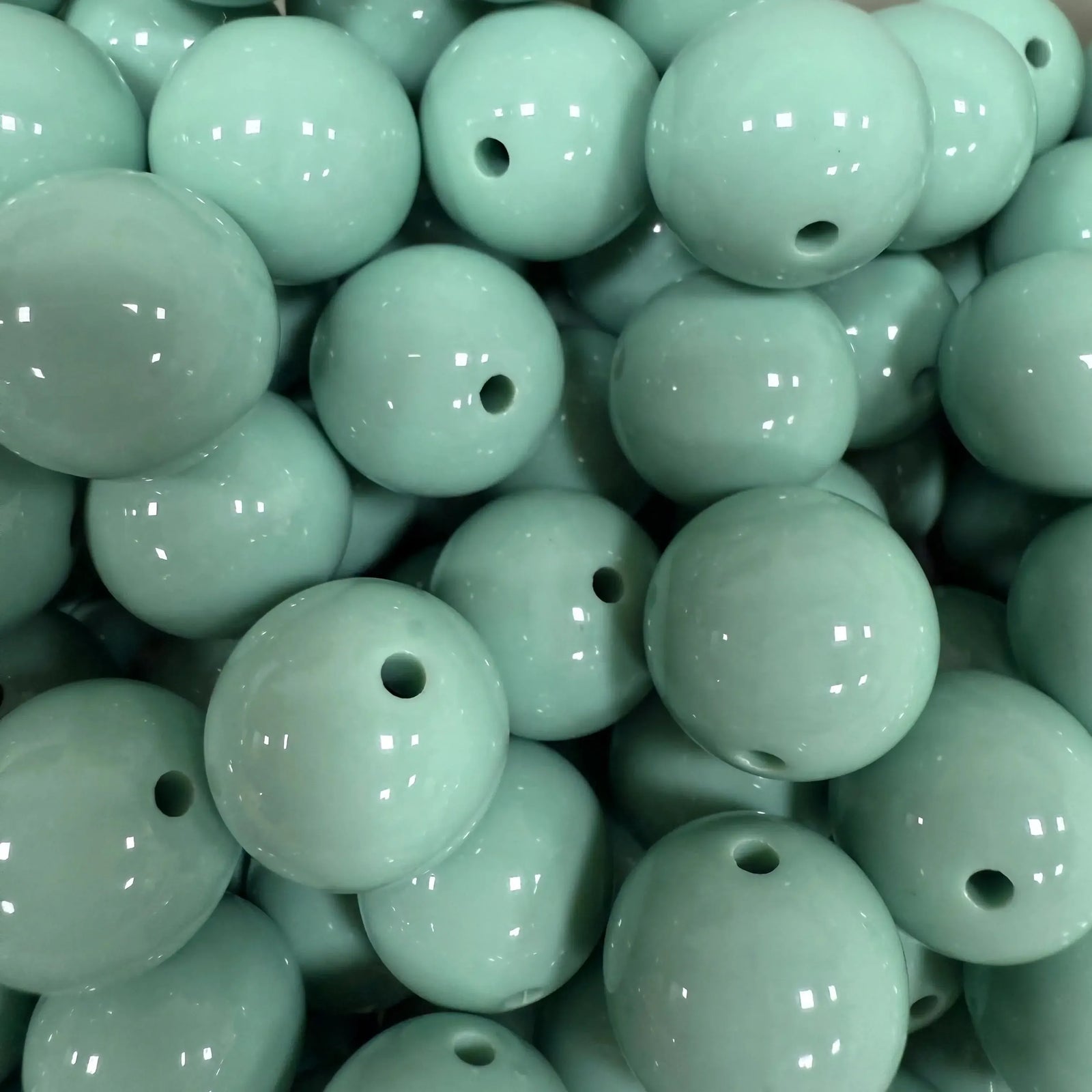 Acryl Kraal Rond Grijs Groen 16mm - per stuk-Kralen-Kraaltjes van Renate