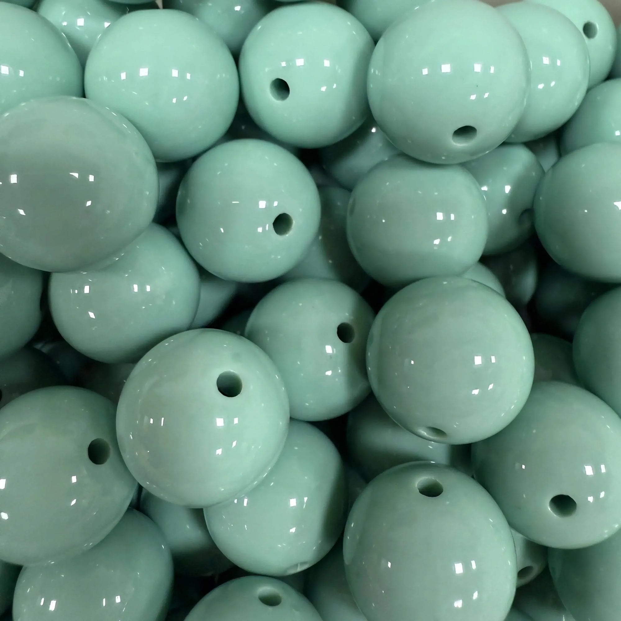 Acryl Kraal Rond Grijs Groen 16mm - per stuk-Kralen-Kraaltjes van Renate