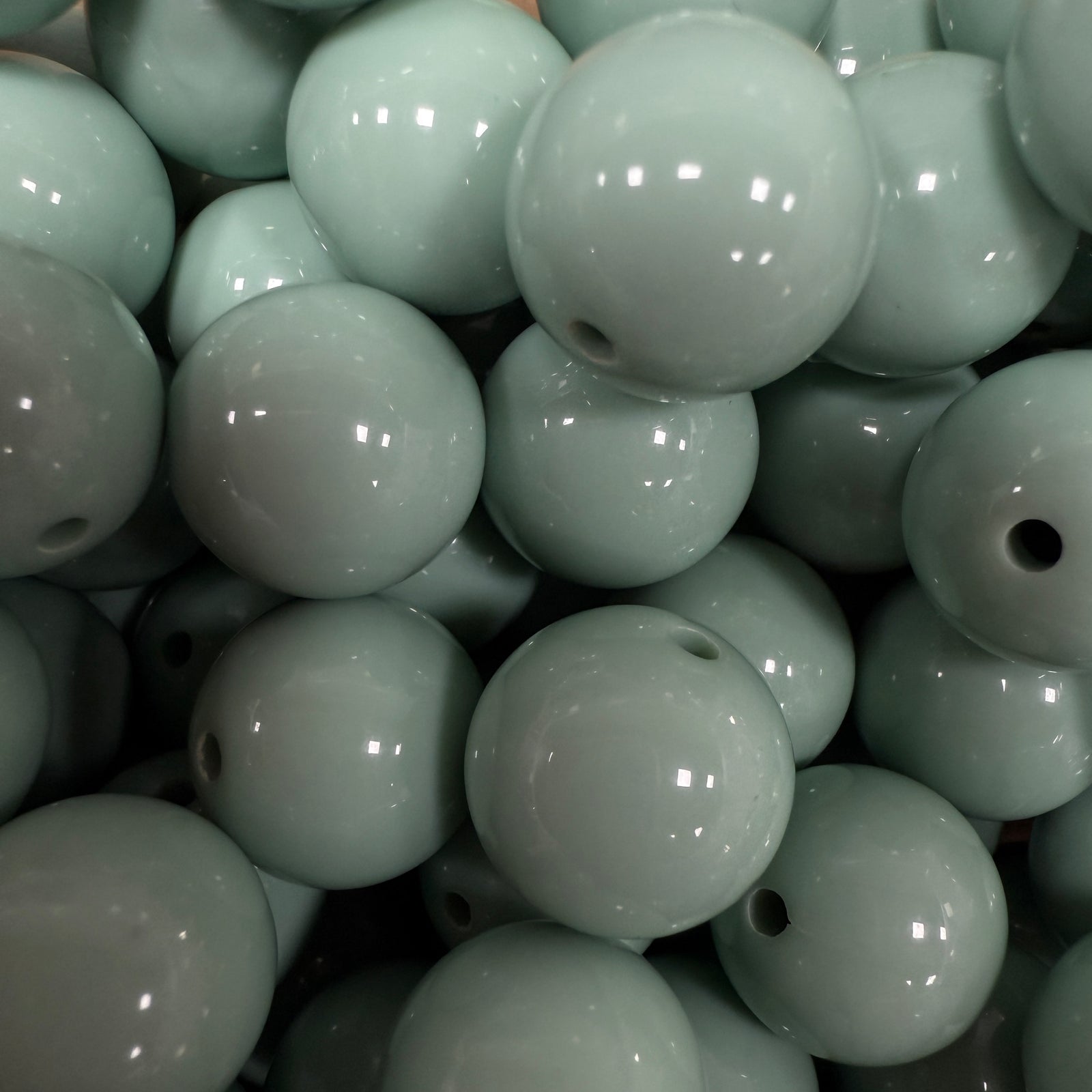 Acryl Kraal Rond Mint Grey 14mm - per stuk-Kralen-Kraaltjes van Renate