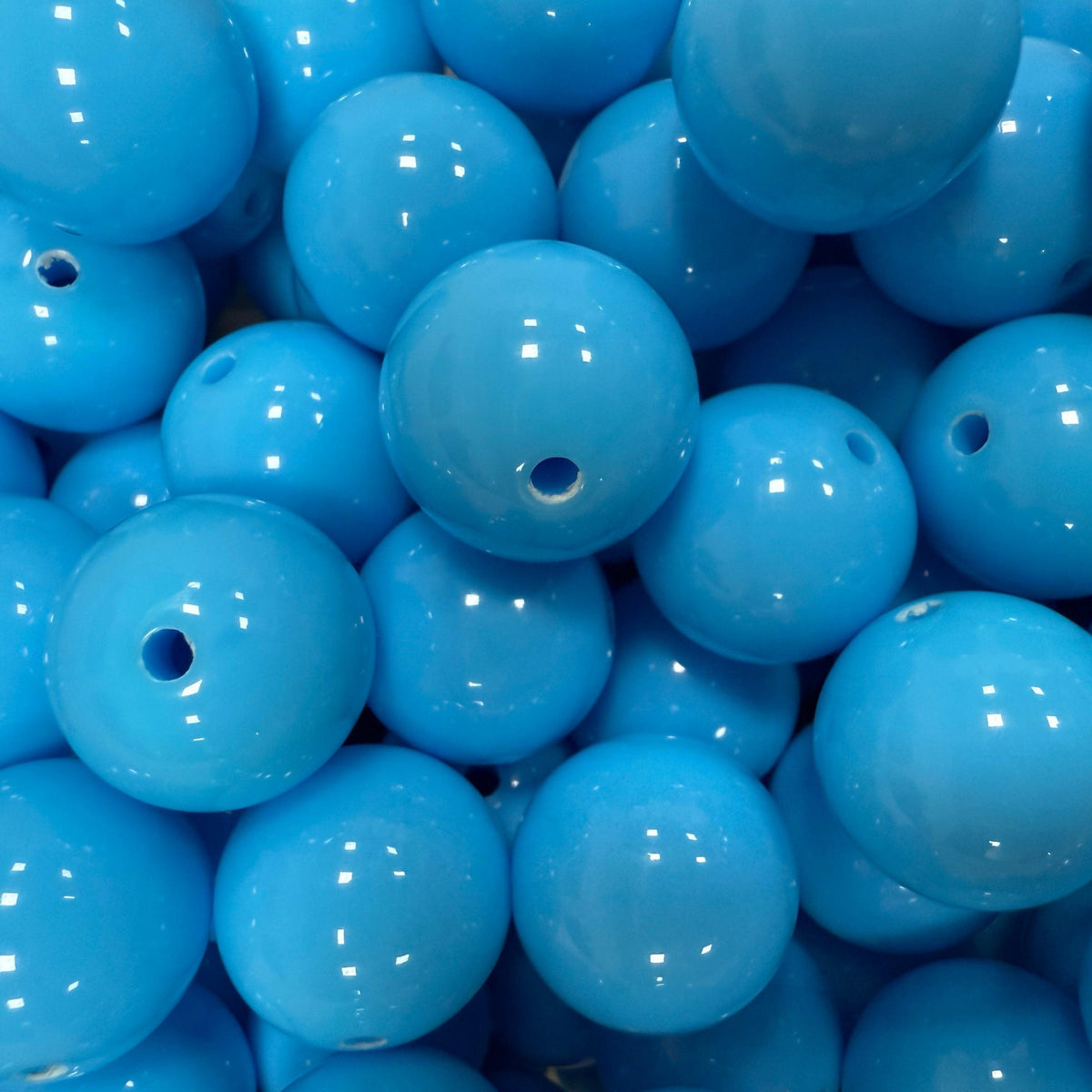 Acryl Kraal Rond sky Blue 14mm - per stuk-Kralen-Kraaltjes van Renate