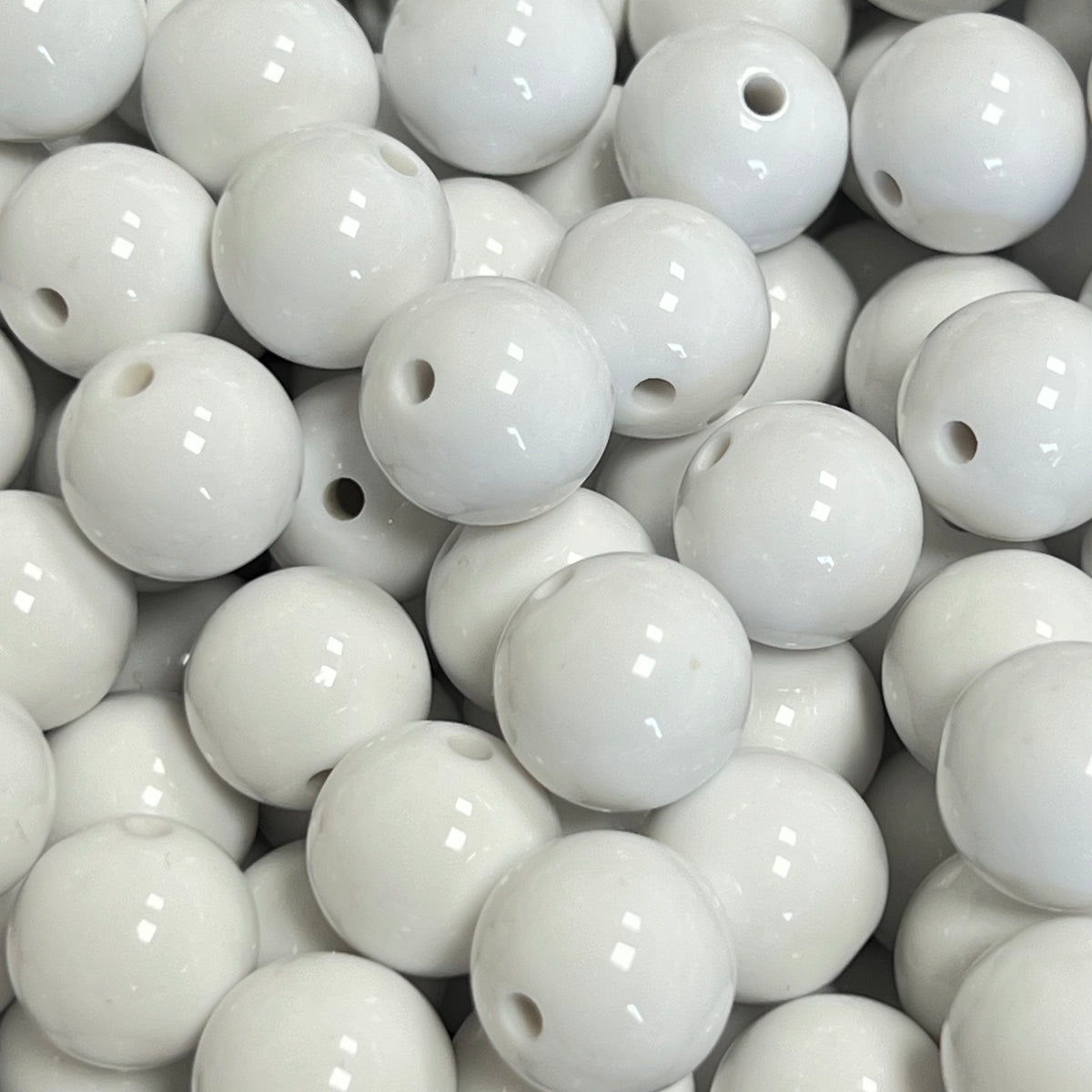 Acryl Kraal Rond Wit 14mm - per stuk-Kralen-Kraaltjes van Renate