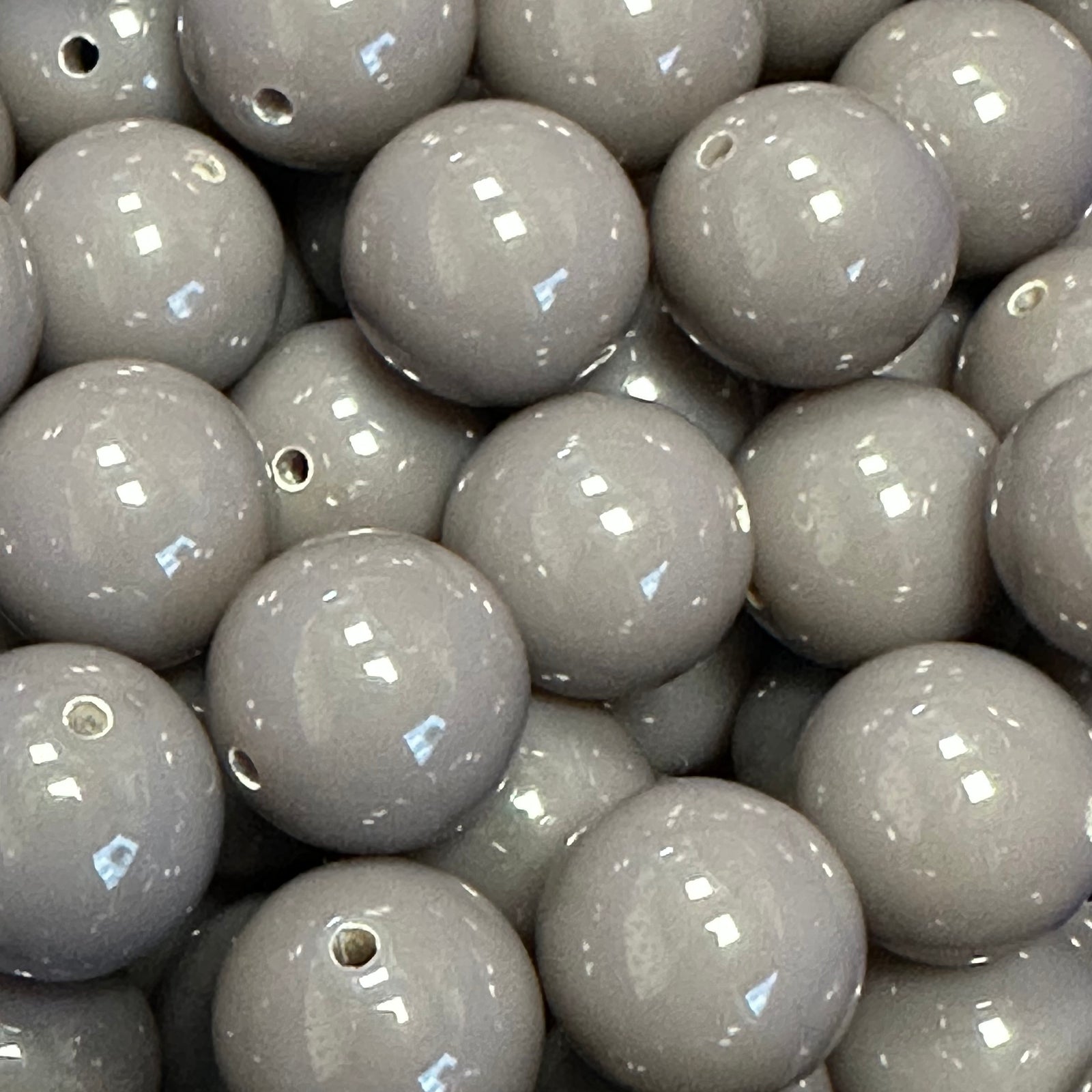 Acryl Kraal Rond donker Grijs 16mm - per stuk-Kralen-Kraaltjes van Renate