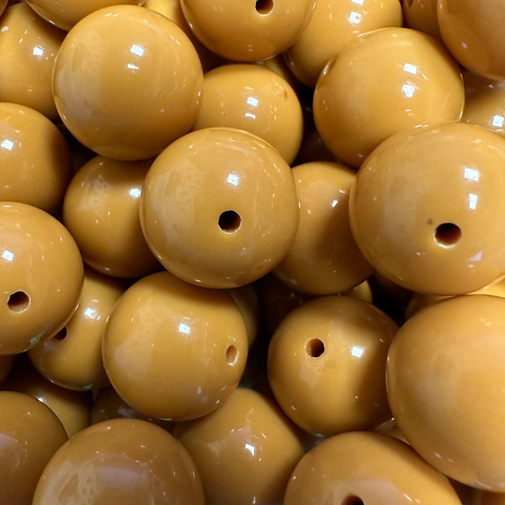 Acryl Kraal Rond donker Oker 20mm - per stuk-Kralen-Kraaltjes van Renate