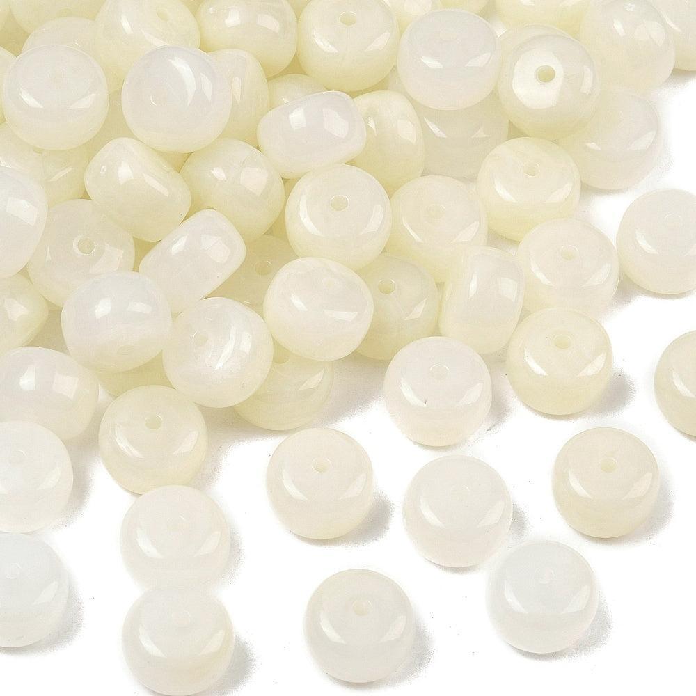 Acrylkralen Rondel Off White 14x9mm - per stuk-Kralen-Kraaltjes van Renate