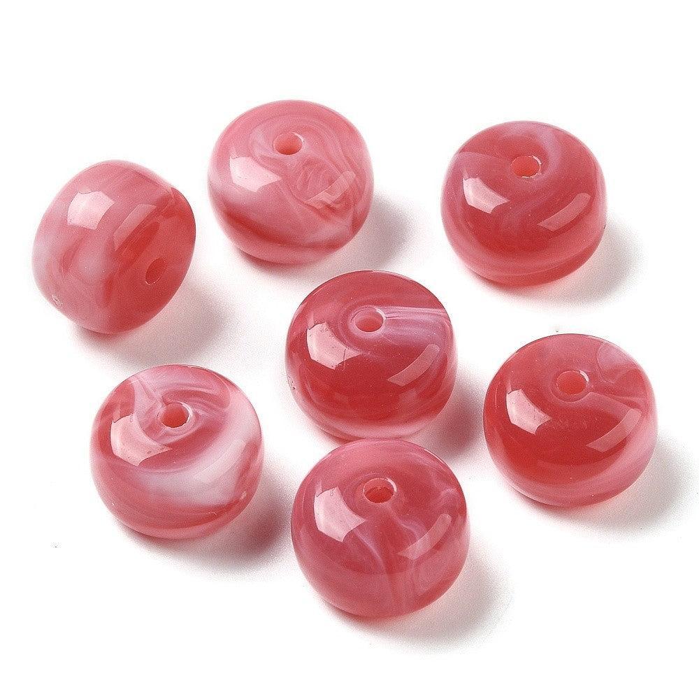 Acryl kraal rondel Indian Pink 14mm - per stuk-Onderdelen-Kraaltjes van Renate