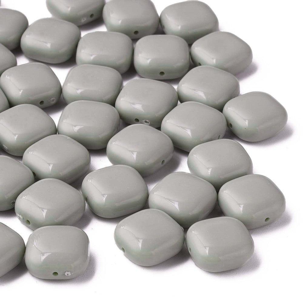 Acryl Kraal vierkant Grijs 15mm - per stuk-Kralen-Kraaltjes van Renate