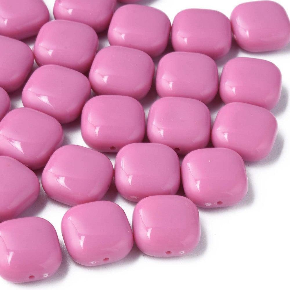 Acryl Kraal vierkant Lila Roze 15mm - per stuk-Kralen-Kraaltjes van Renate