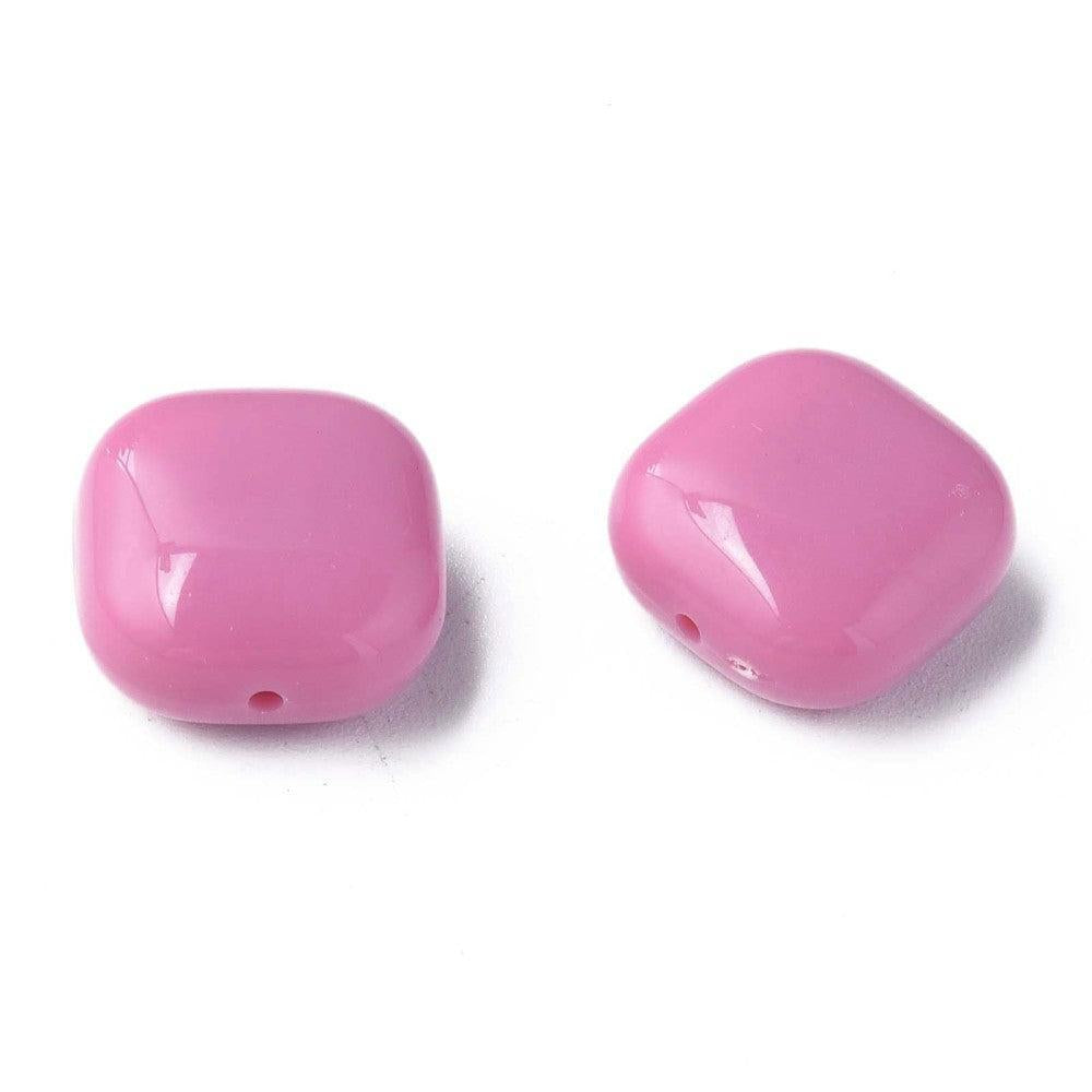 Acryl Kraal vierkant Lila Roze 15mm - per stuk-Kralen-Kraaltjes van Renate