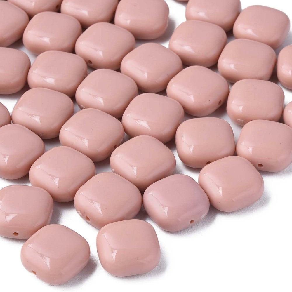 Acryl Kraal vierkant Nude Pink 15mm - per stuk-Kralen-Kraaltjes van Renate