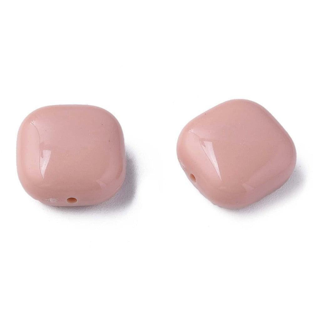Acryl Kraal vierkant Nude Pink 15mm - per stuk-Kralen-Kraaltjes van Renate