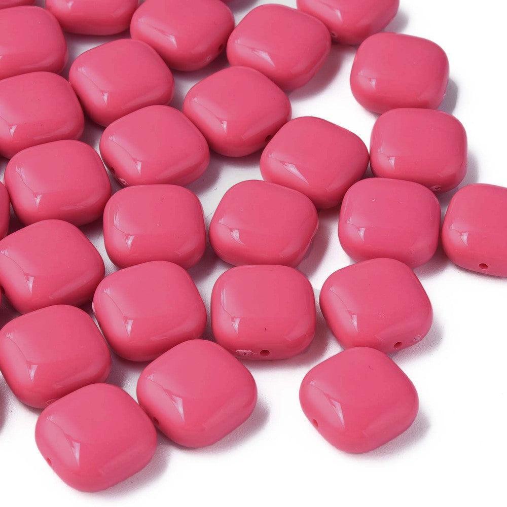 Acryl Kraal vierkant Roze 15mm - per stuk-Kralen-Kraaltjes van Renate