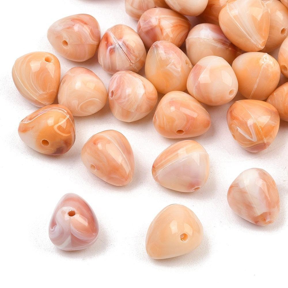 Acryl Kralen Druppel Zalm Roze 14mm - per stuk-Kralen-Kraaltjes van Renate