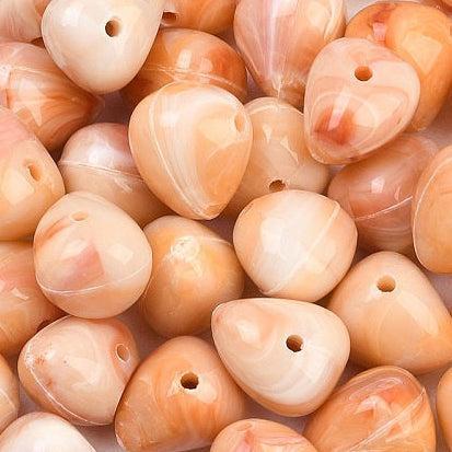 Acryl Kralen Druppel Zalm Roze 14mm - per stuk-Kralen-Kraaltjes van Renate