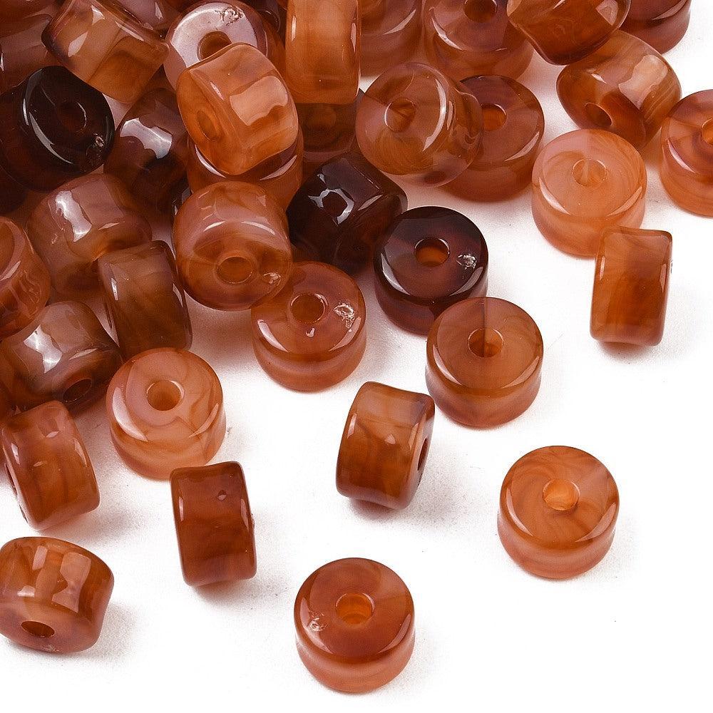Acryl Kralen Edelsteen Look Buis Cognac 12mm - per stuk-Kralen-Kraaltjes van Renate