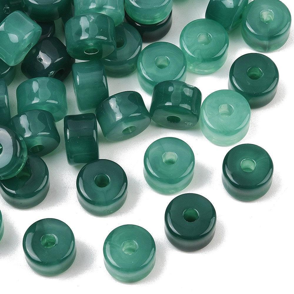Acryl Kralen Edelsteen Look Buis Donkergroen 12mm - per stuk-Kralen-Kraaltjes van Renate
