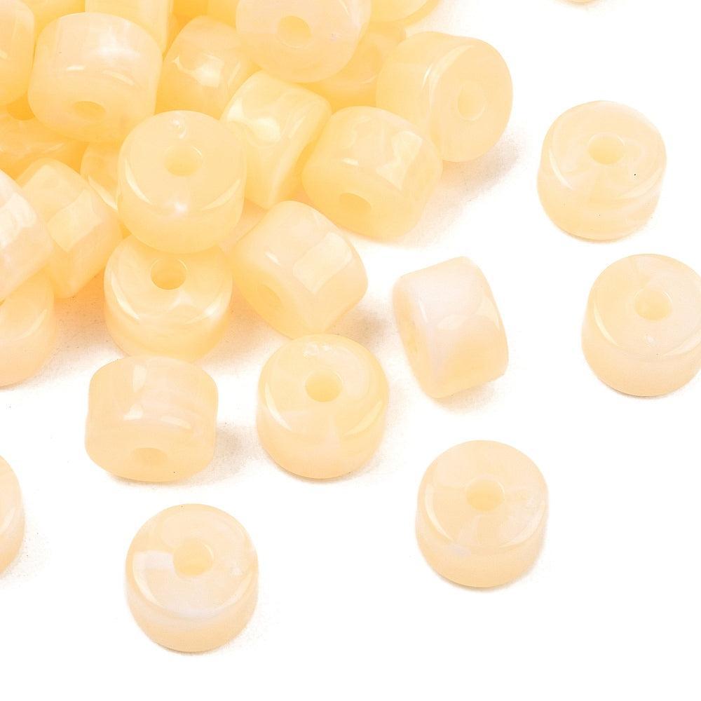 Acryl Kralen Edelsteen Look Buis Vanille 12mm - per stuk-Kralen-Kraaltjes van Renate