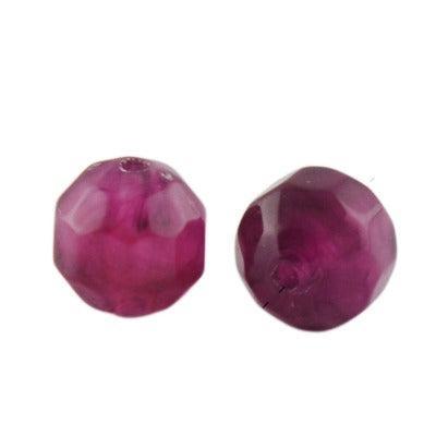 Acryl Kralen Edelsteen Look Facet Rond Fuchsia 11mm - 11 stuks-Kralen-Kraaltjes van Renate