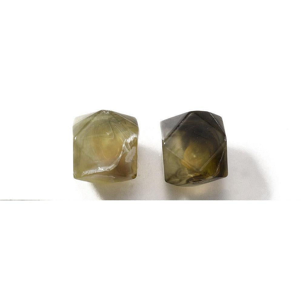 Acryl Kralen Edelsteen Look Facet Rond Legergroen 10mm - 12 stuks-Kralen-Kraaltjes van Renate