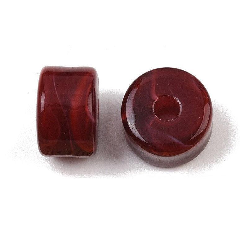 Acryl Kralen Edelsteen Look Kolom Donkerrood 12x8mm - per stuk-Kralen-Kraaltjes van Renate