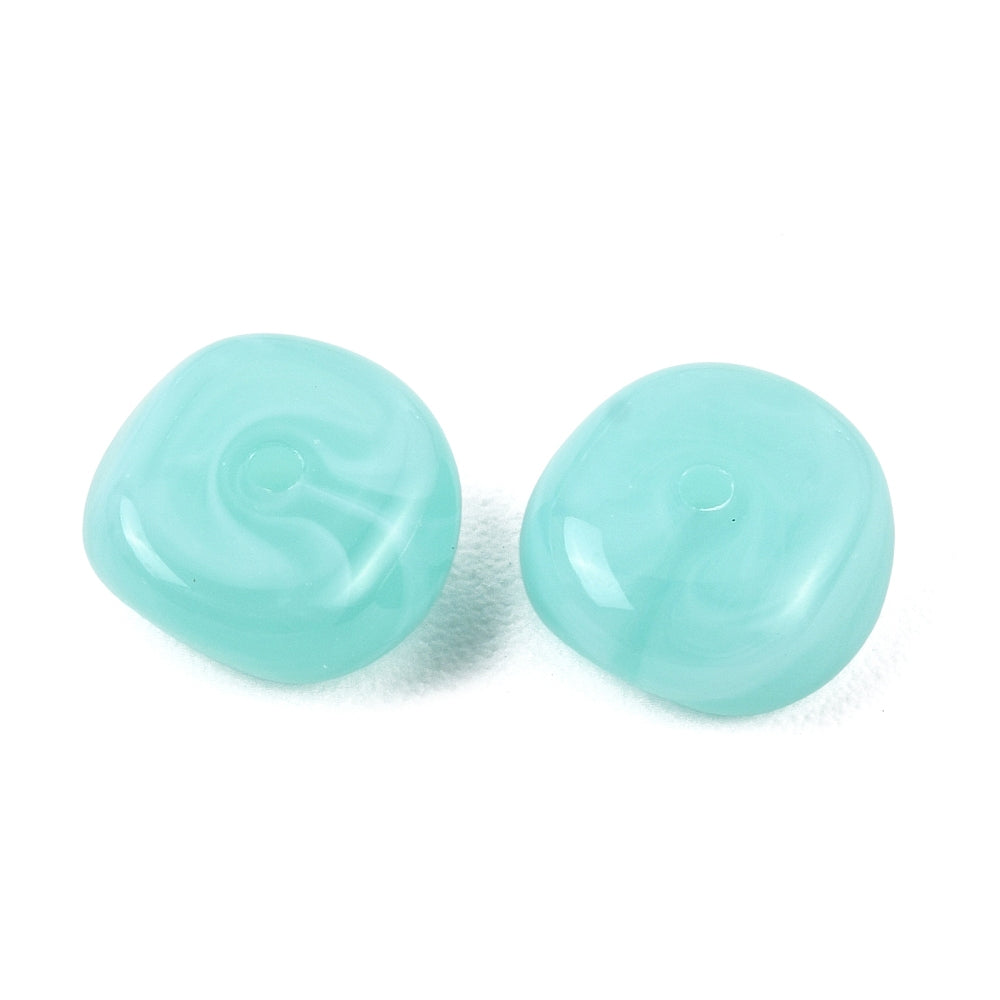 Acryl Kralen Edelsteen Look Nugget Aqua 13mm - 9 stuks-Kralen-Kraaltjes van Renate