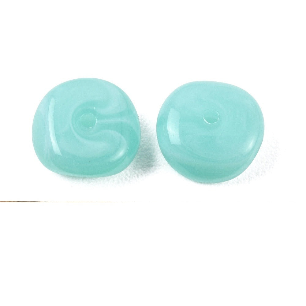 Acryl Kralen Edelsteen Look Nugget Aqua 13mm - 9 stuks-Kralen-Kraaltjes van Renate