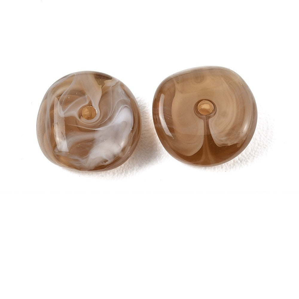 Acryl Kralen Edelsteen Look Nugget Camel 13mm - 9 stuks-Kralen-Kraaltjes van Renate