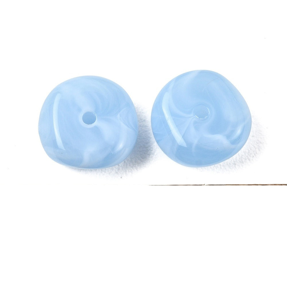 Acryl Kralen Edelsteen Look Nugget Lichtblauw 13mm - 9 stuks-Kralen-Kraaltjes van Renate