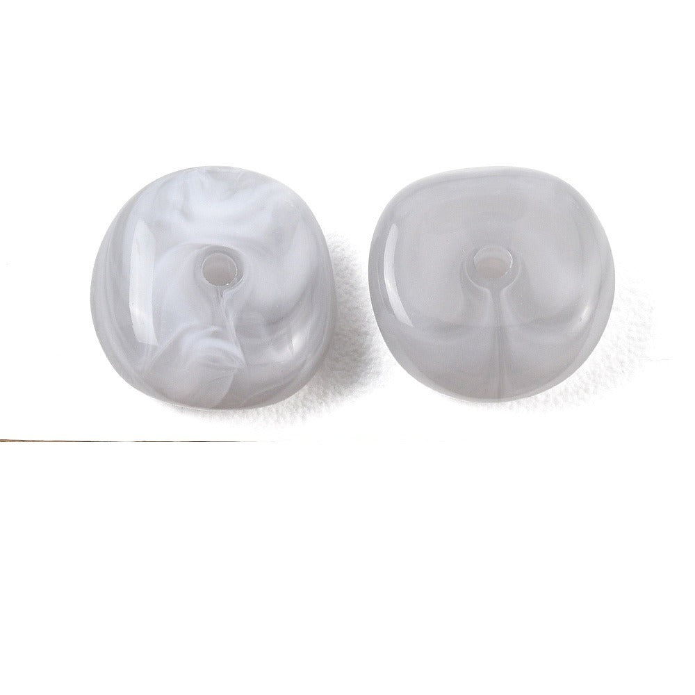 Acryl Kralen Edelsteen Look Nugget Lichtgrijs 13mm - 9 stuks-Kralen-Kraaltjes van Renate