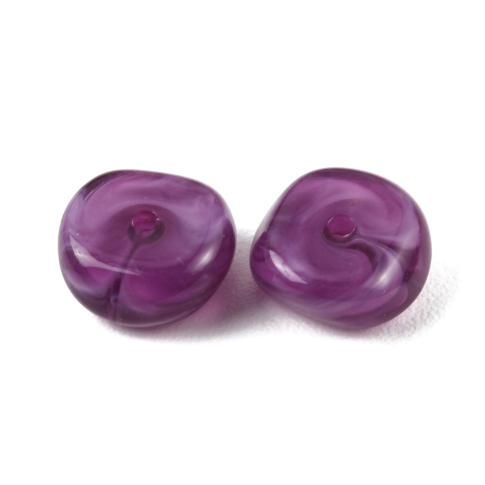Acryl Kralen Edelsteen Look Nugget Paars 13mm - 9 stuks-Kralen-Kraaltjes van Renate