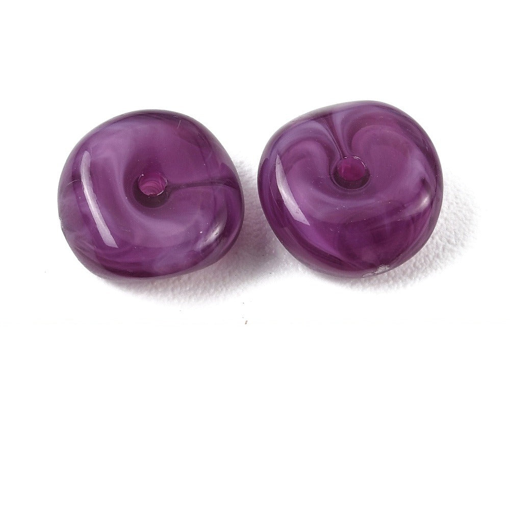 Acryl Kralen Edelsteen Look Nugget Paars 13mm - 9 stuks-Kralen-Kraaltjes van Renate