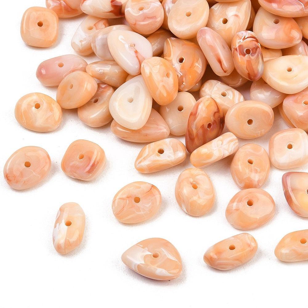 Acryl Kralen Edelsteen Look Nugget Perzik 11mm - 13 stuks-Kralen-Kraaltjes van Renate
