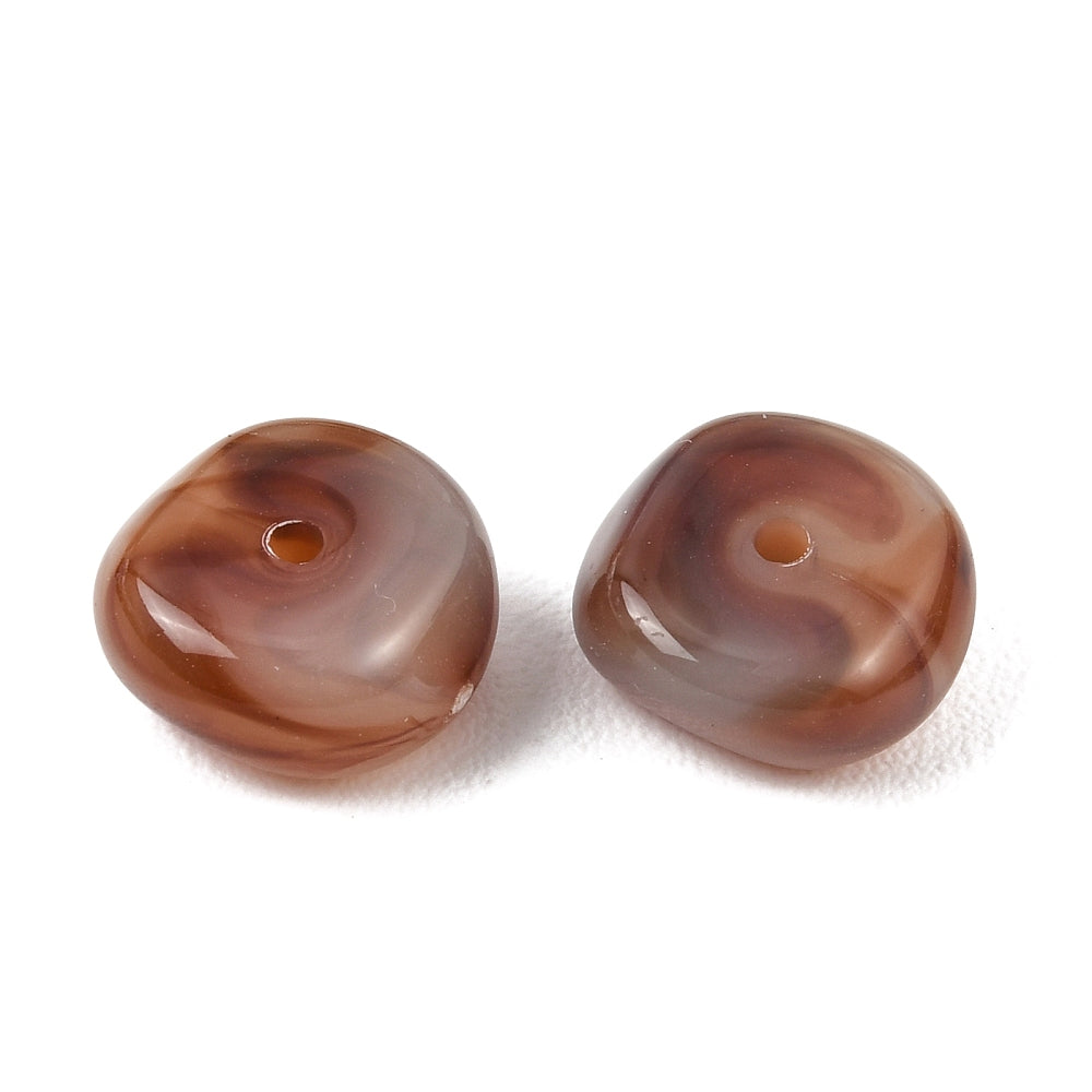 Acryl Kralen Edelsteen Look Nugget Roestbruin 13mm - 9 stuks-Kralen-Kraaltjes van Renate
