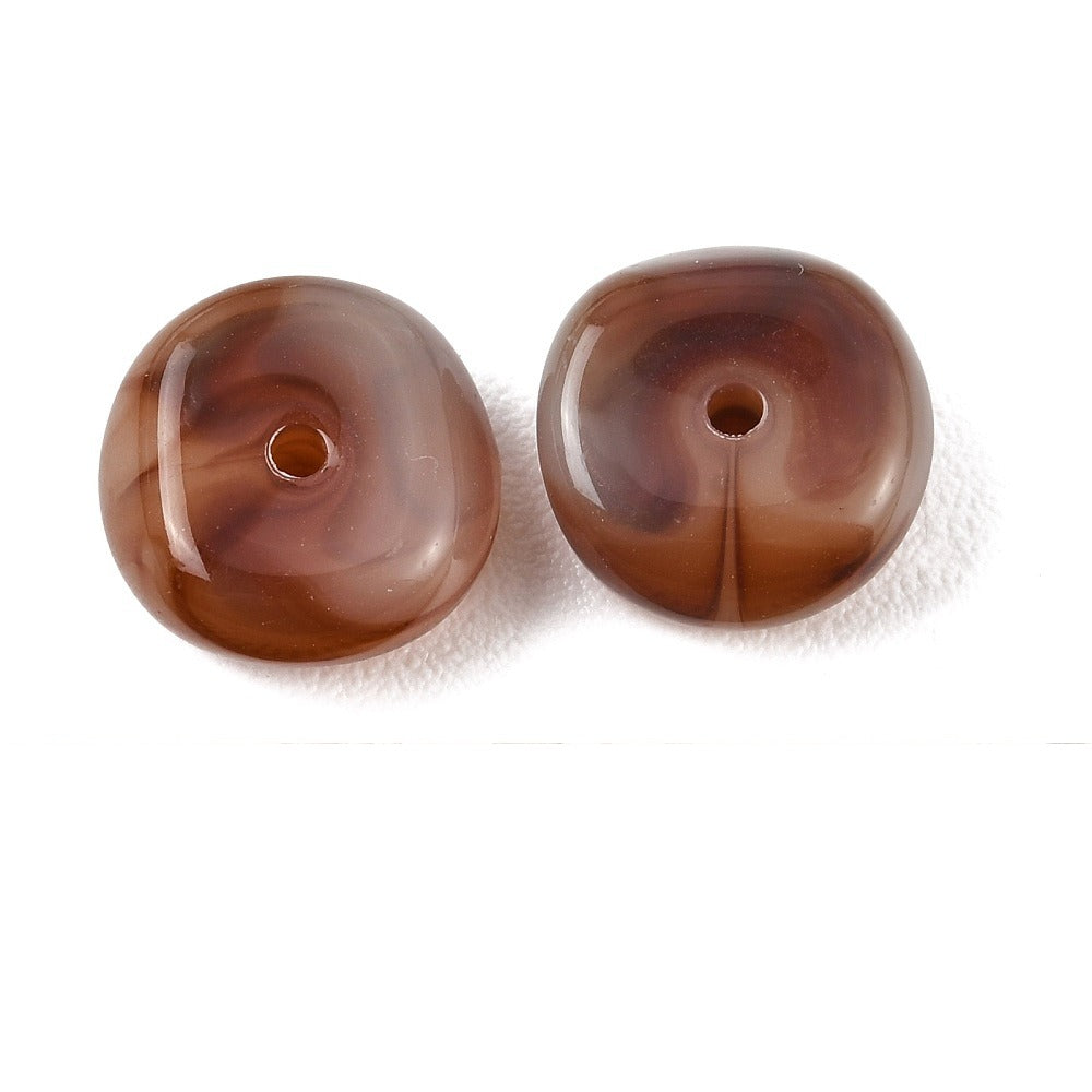 Acryl Kralen Edelsteen Look Nugget Roestbruin 13mm - 9 stuks-Kralen-Kraaltjes van Renate