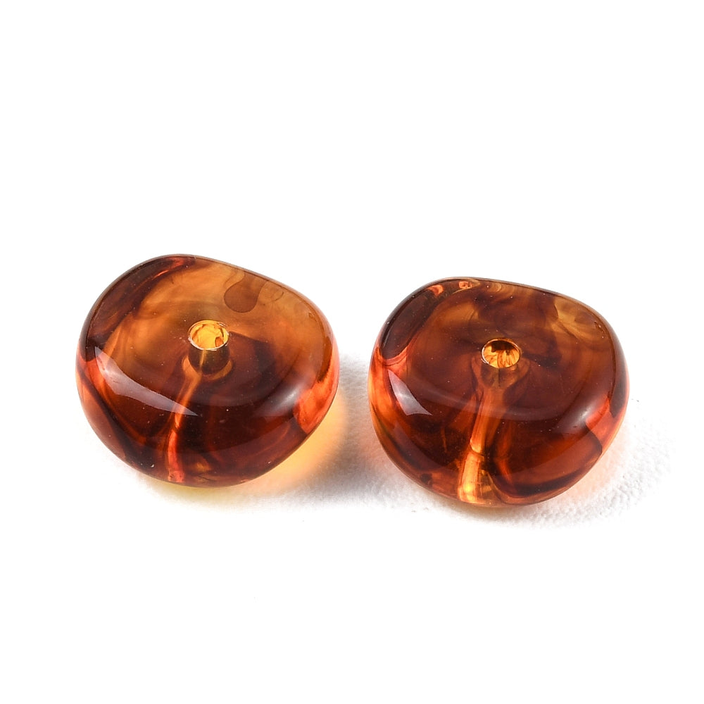 Acryl Kralen Edelsteen Look Nugget Transparant Karamel 13mm - 9 stuks-Kralen-Kraaltjes van Renate
