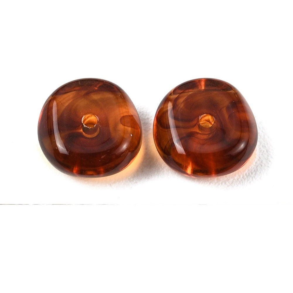 Acryl Kralen Edelsteen Look Nugget Transparant Karamel 13mm - 9 stuks-Kralen-Kraaltjes van Renate