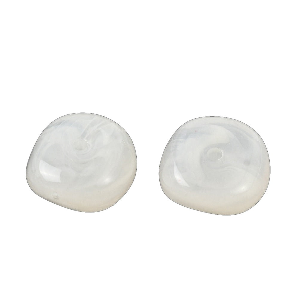 Acryl Kralen Edelsteen Look Nugget Wit 13mm - 9 stuks-Kralen-Kraaltjes van Renate