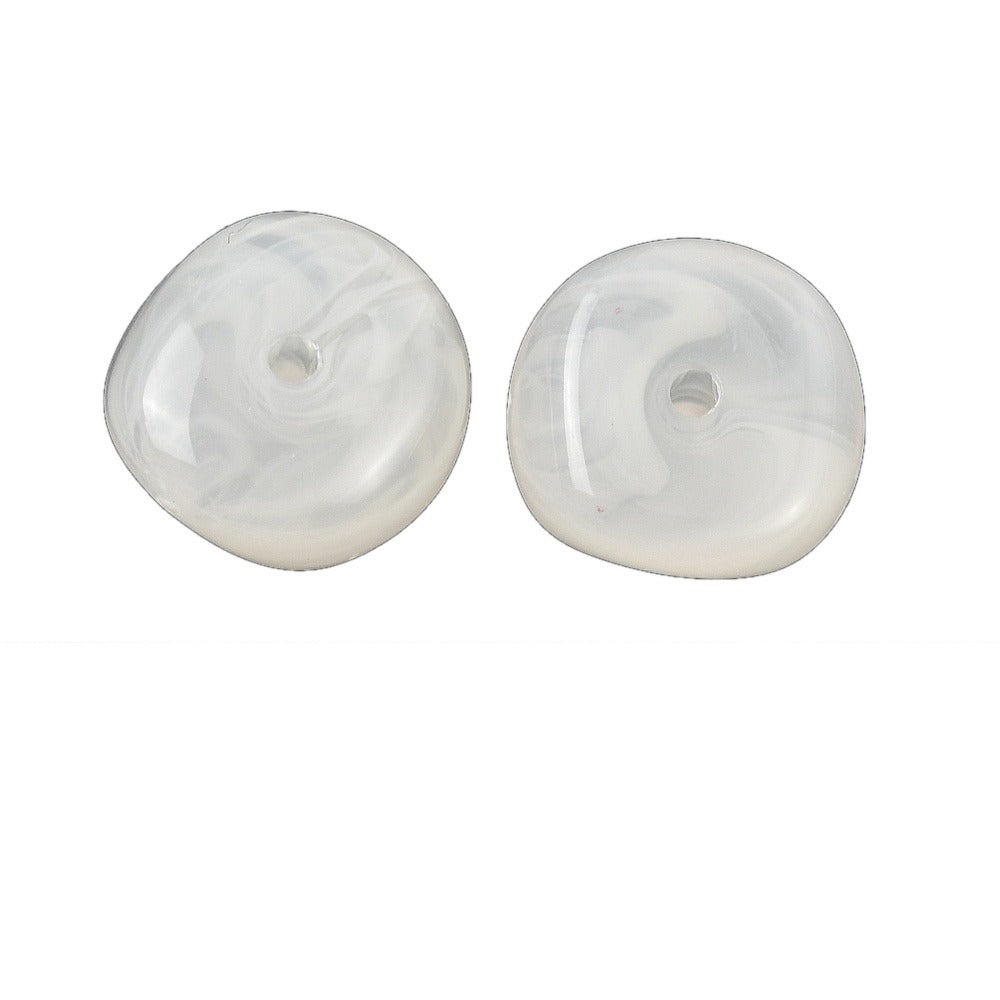 Acryl Kralen Edelsteen Look Nugget Wit 13mm - 9 stuks-Kralen-Kraaltjes van Renate