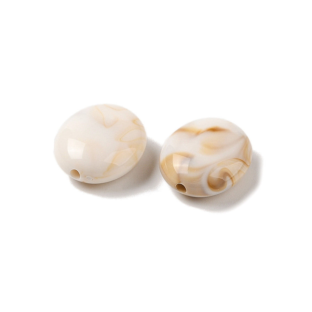 Acryl Kralen Edelsteen Look Ovaal Crème 16mm - 9 stuks-Kralen-Kraaltjes van Renate