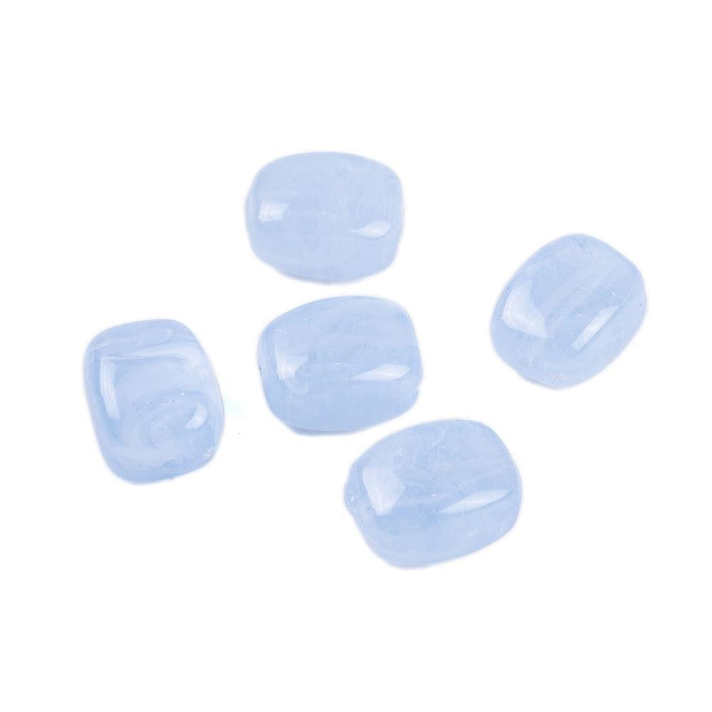 Acryl Kralen Edelsteen Look Rechthoek Korenbloemblauw 13mm - 8 stuks-Kralen-Kraaltjes van Renate