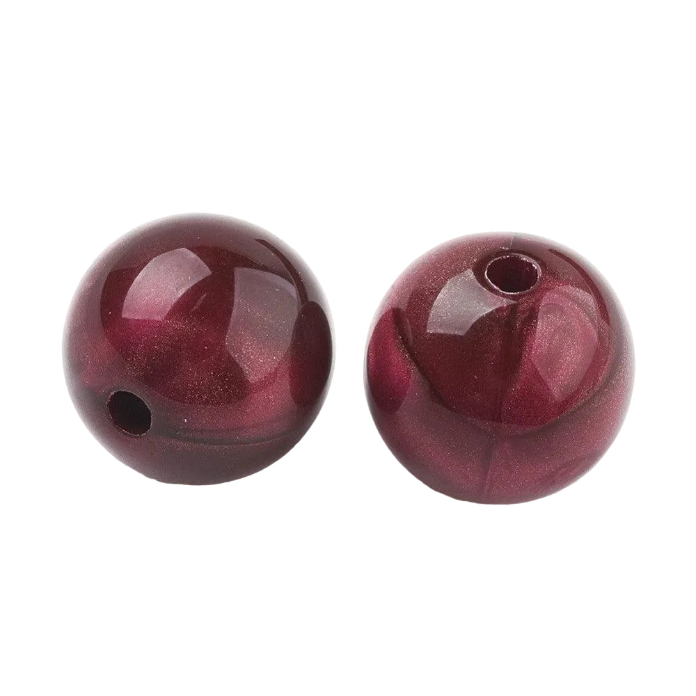Acryl Kralen Edelsteen Look Rond Donkerrood 13mm - 7 stuks-Kralen-Kraaltjes van Renate