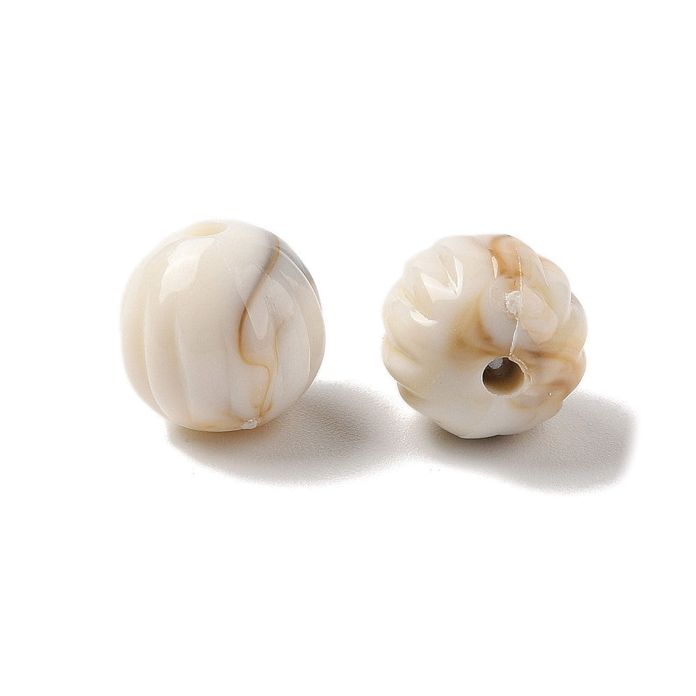 Acryl Kralen Edelsteen Look Rond Gebroken Wit 11mm - 20 stuks-Kralen-Kraaltjes van Renate