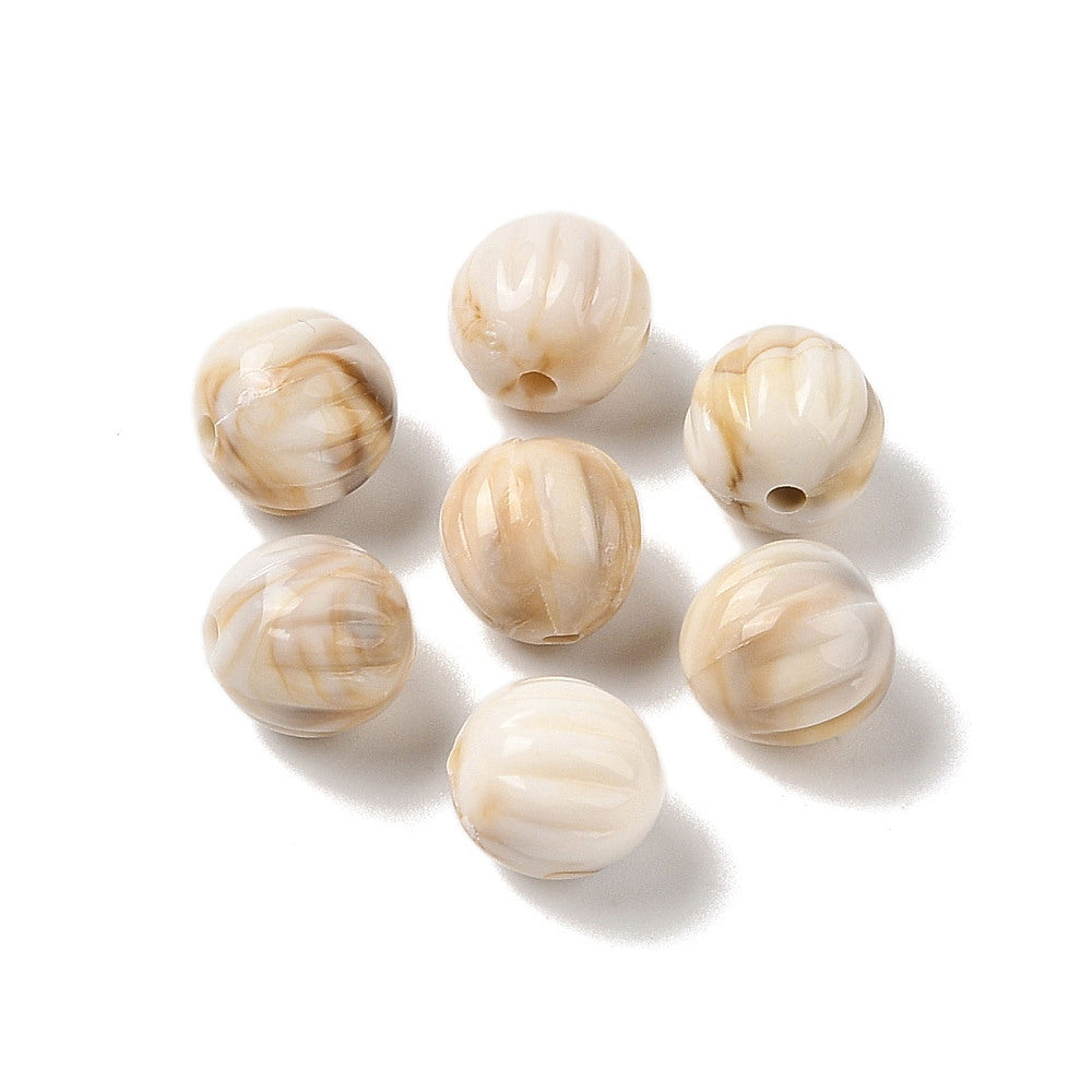 Acryl Kralen Edelsteen Look Rond Gebroken Wit 11mm - 20 stuks-Kralen-Kraaltjes van Renate