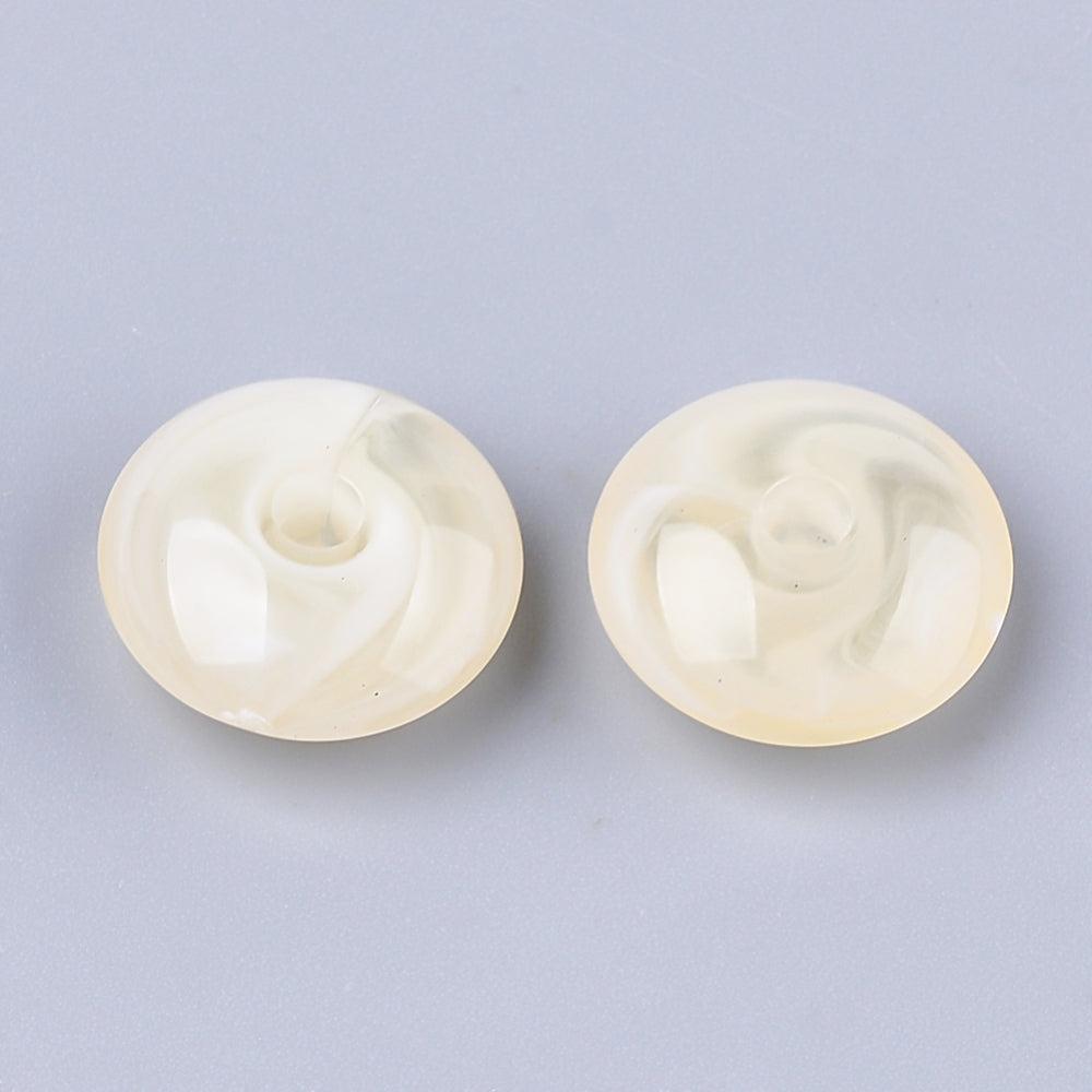 Acryl Kralen Edelsteen Look Rondel Crème 14x6mm - 18 stuks-Kralen-Kraaltjes van Renate